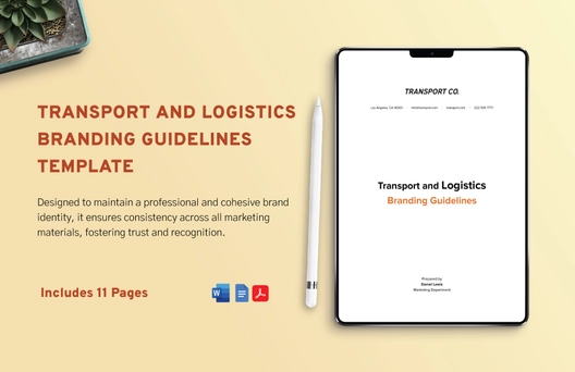 Transport and Logistics Branding Guidelines Template
