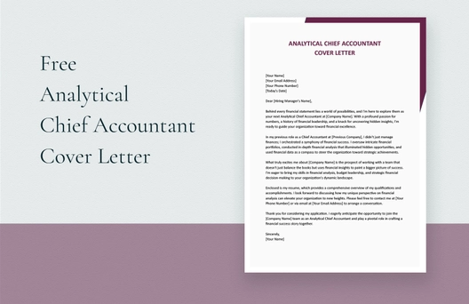 Analytical Chief Accountant Cover Letter Analytical Chief Accountant Cover Letter