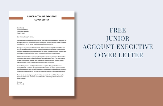 Junior Account Executive Cover Letter Junior Account Executive Cover Letter