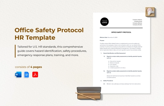Office Safety Protocol HR Template Office Safety Protocol HR Template