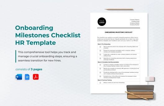 Onboarding Milestones Checklist HR Template