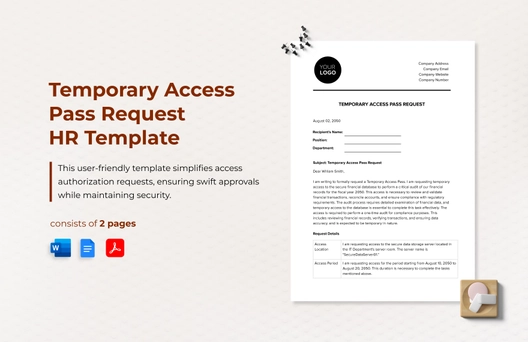 Temporary Access Pass Request HR Template