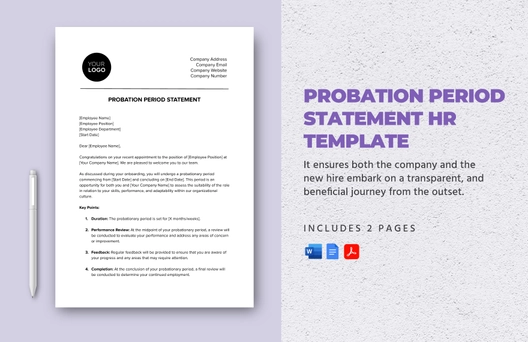 Probation Period Statement HR Template Probation Period Statement HR Template