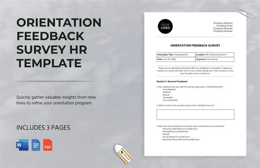 Orientation Feedback Survey HR Template