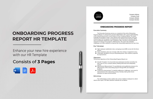 Onboarding Progress Report HR Template