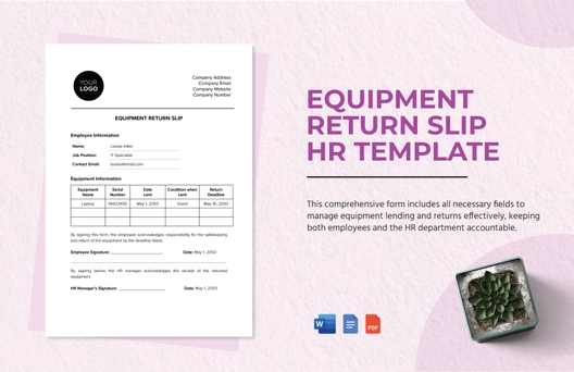 Equipment Return Slip HR Template Equipment Return Slip HR Template