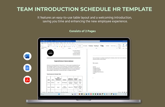 Team Introduction Schedule HR Template Team Introduction Schedule HR Template