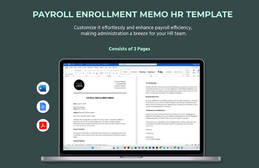 Payroll Enrollment Memo HR Template Payroll Enrollment Memo HR Template