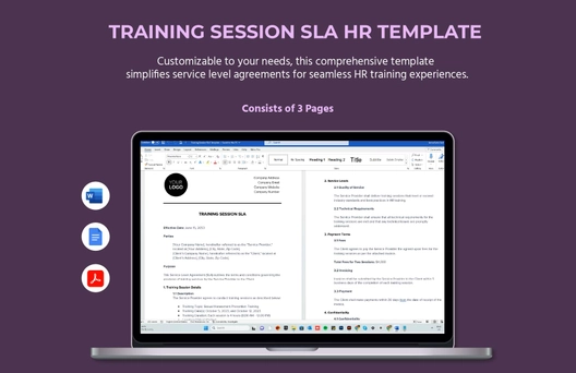 Training Session SLA HR Template Training Session SLA HR Template
