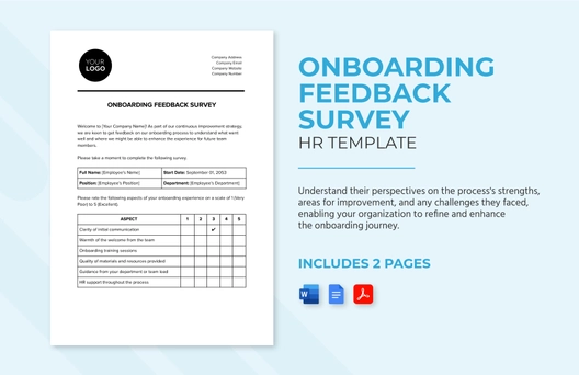 Onboarding Feedback Survey HR Template