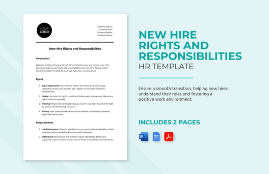 New Hire Rights and Responsibilities HR Template