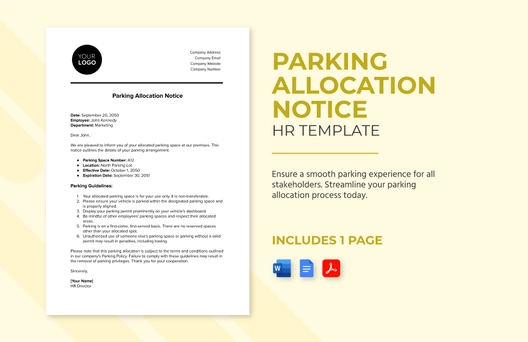 Parking Allocation Notice HR Template