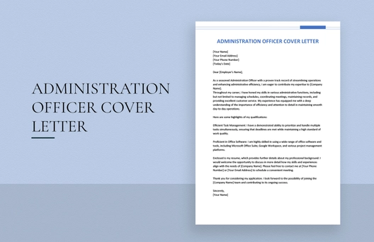 Administration Officer Cover Letter