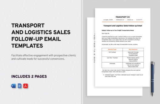 Transport and Logistics Sales Follow-up Email Template