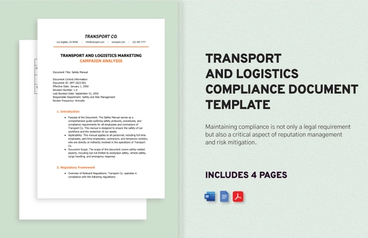 Transport and Logistics Compliance Document Template Transport and Logistics Compliance Document Template
