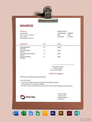 Advertising Consultant Invoice Template