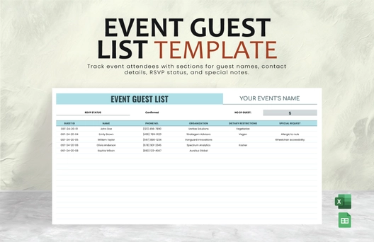 Event Guest List Template