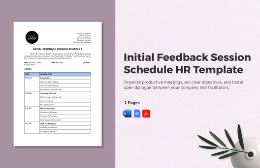 Initial Feedback Session Schedule HR Template Initial Feedback Session Schedule HR Template