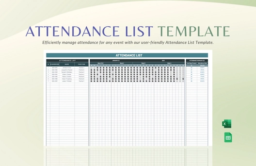 Attendance List Template Attendance List Template