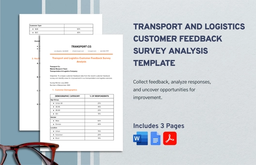 Transport and Logistics Customer Feedback Survey Analysis Template