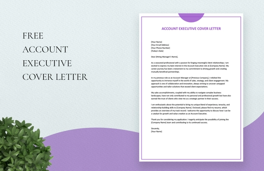 Account Executive Cover Letter Account Executive Cover Letter