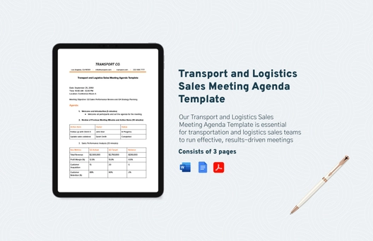 Transport and Logistics Sales Meeting Agenda Template Transport and Logistics Sales Meeting Agenda Template