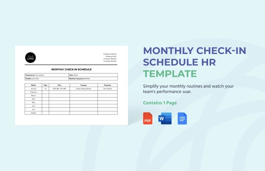 Monthly Check-in Schedule HR Template