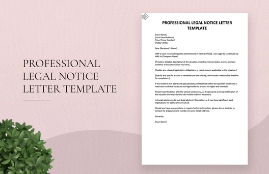 Professional Legal Notice Letter Template