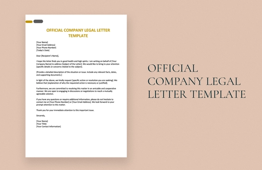 Official Company Legal Letter Template