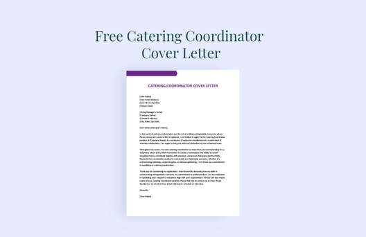 Catering Coordinator Cover Letter