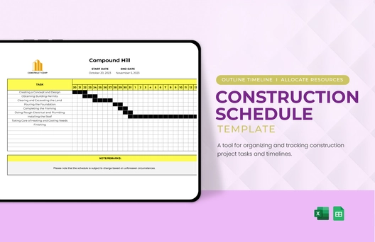 Construction Schedule Template