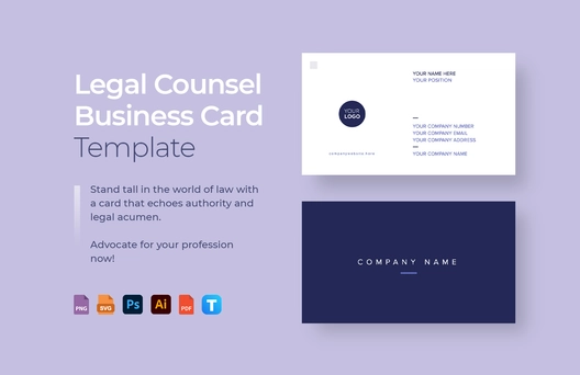Legal Counsel Business Card Template