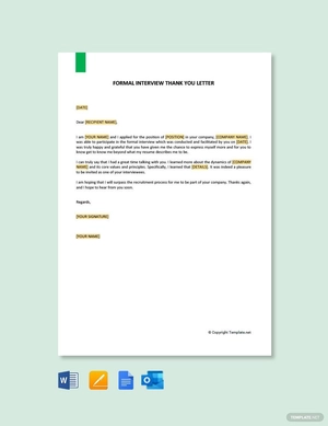 Formal Interview Thank You Letter