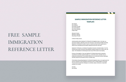 Sample Immigration Reference Letter Template