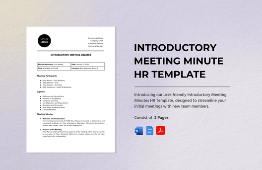 Introductory Meeting Minute HR Template