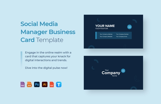 Social Media Manager Business Card Template