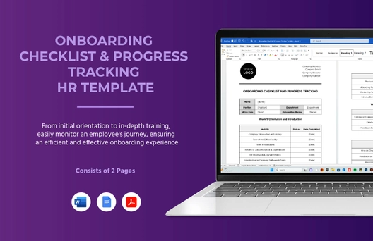 Onboarding Checklist & Progress Tracking HR Template
