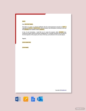 Rental Agreement Termination Letter From Landlord