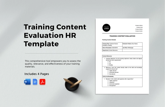 Training Content Evaluation HR Template Training Content Evaluation HR Template