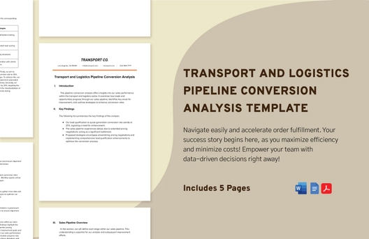 Transport and Logistics Pipeline Conversion Analysis Template