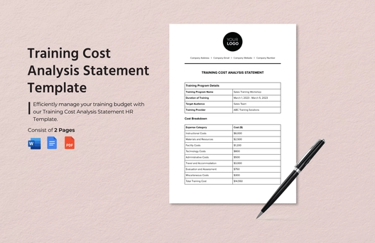 Training Cost Analysis Statement Template
