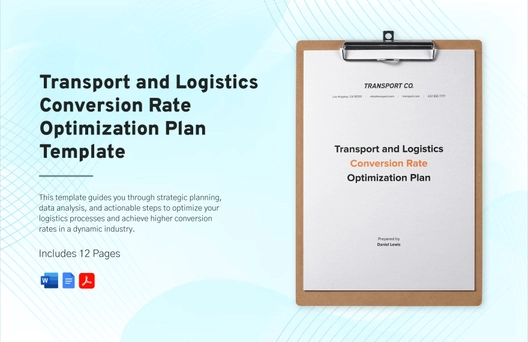 Transport and Logistics Conversion Rate Optimization Plan Template