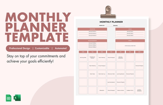 Monthly Planner Template