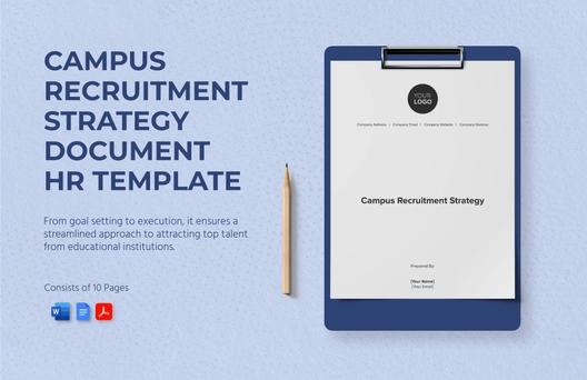 Campus Recruitment Strategy Document HR Template
