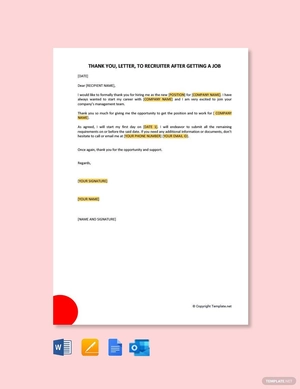 Thank You Letter to Recruiter