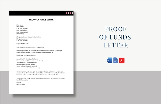 Proof 0f Funds Letter