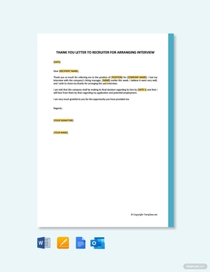 Thank You Letter to Recruiter After Job Offer