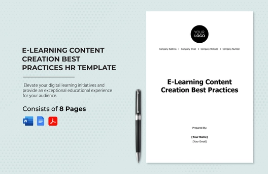 E-learning Content Creation Best Practices HR Template E-learning Content Creation Best Practices HR Template
