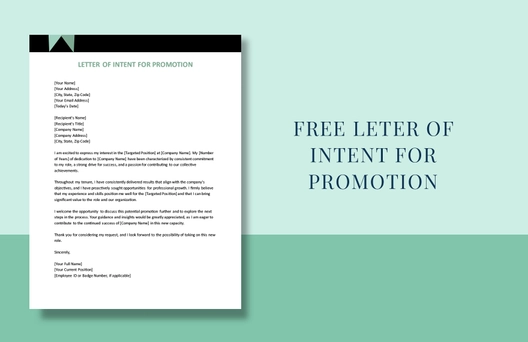 Letter Of Intent For Promotion