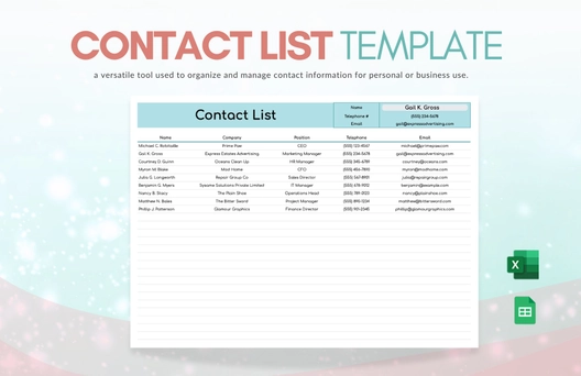 Contact List Template